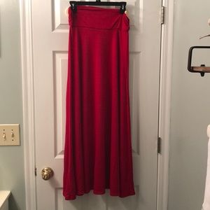 Red Maxi Skirt